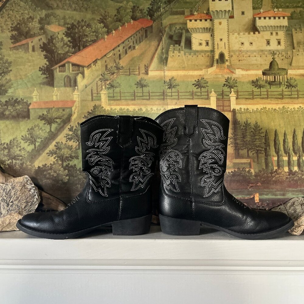 Deer Stag Kids Size 3 Black Cowboy Boots